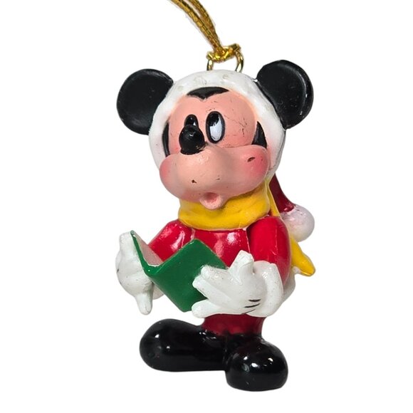 Vintage Christmas Ornament Mini Miniature Disney Mickey Mouse Carol Book Caroler - Picture 1 of 5